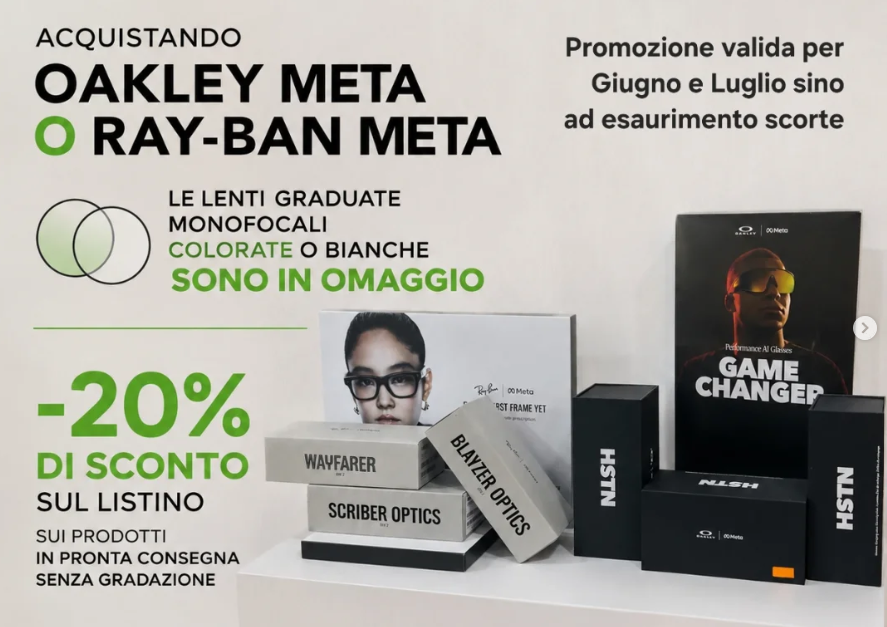 Promozione Oakley Meta e Ray-Ban Meta